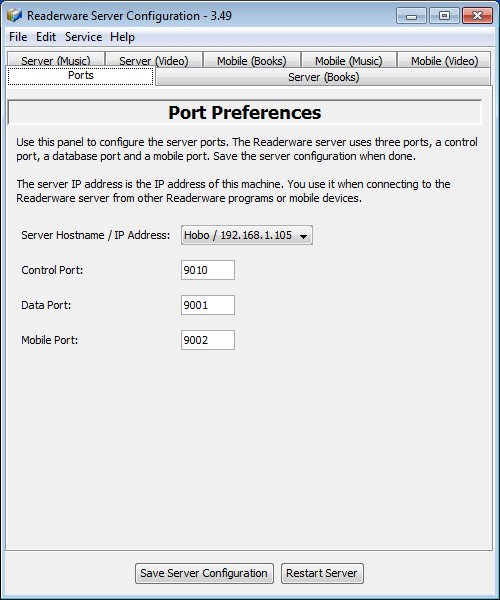Server ports