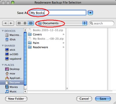 Mac OS X file selection dialog