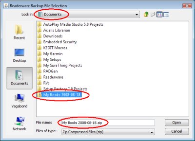 Windows Vista file selection dialog