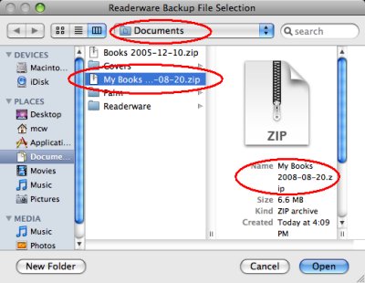 Mac OS X file selection dialog