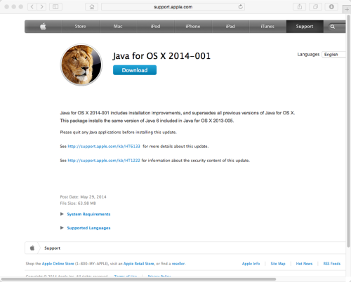 Apple Java Download Page