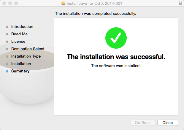 Apple Java Install Complete