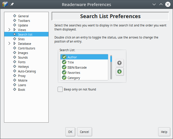 Search List Preferences